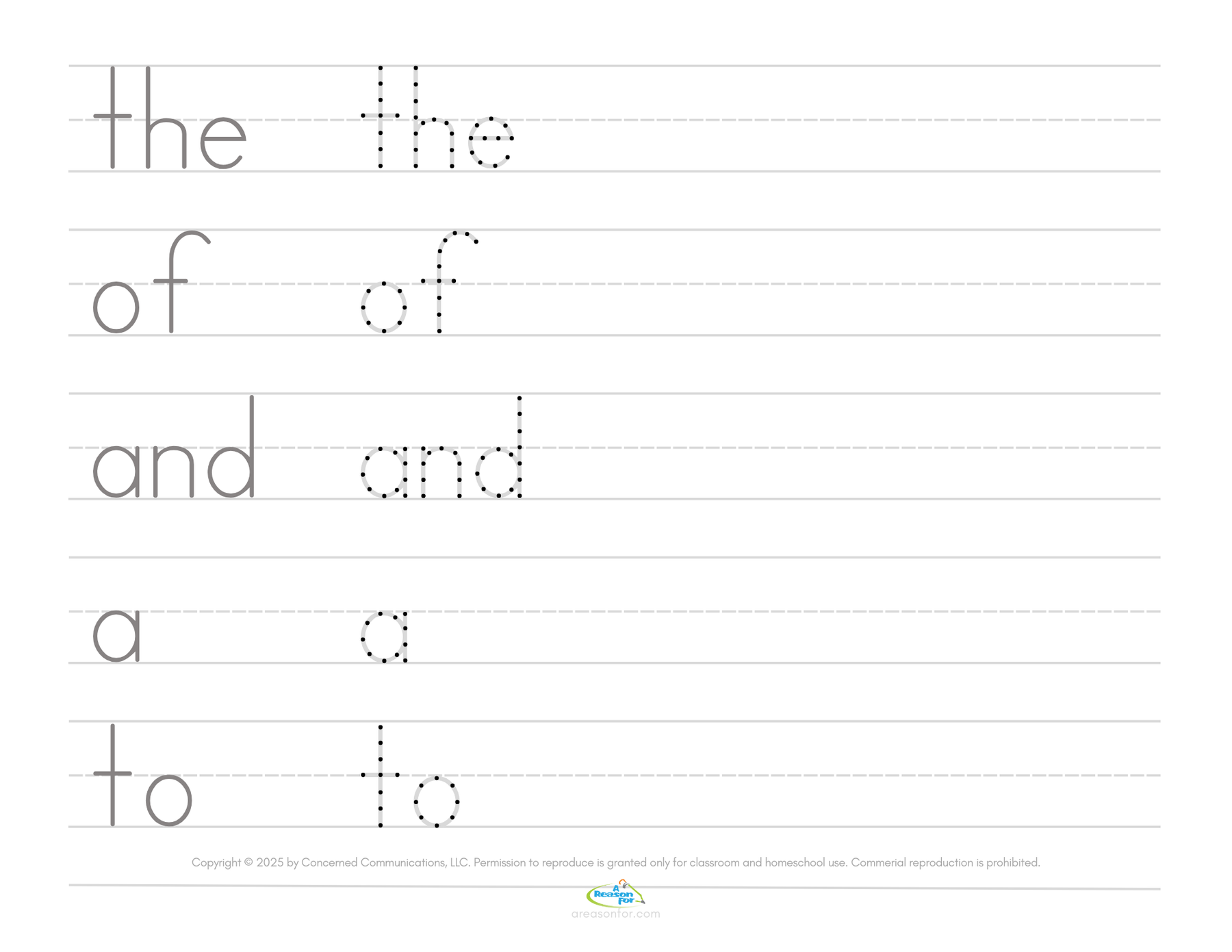 Handwriting Practice Sheets - Fry's First 100 Sight Words (Digital)