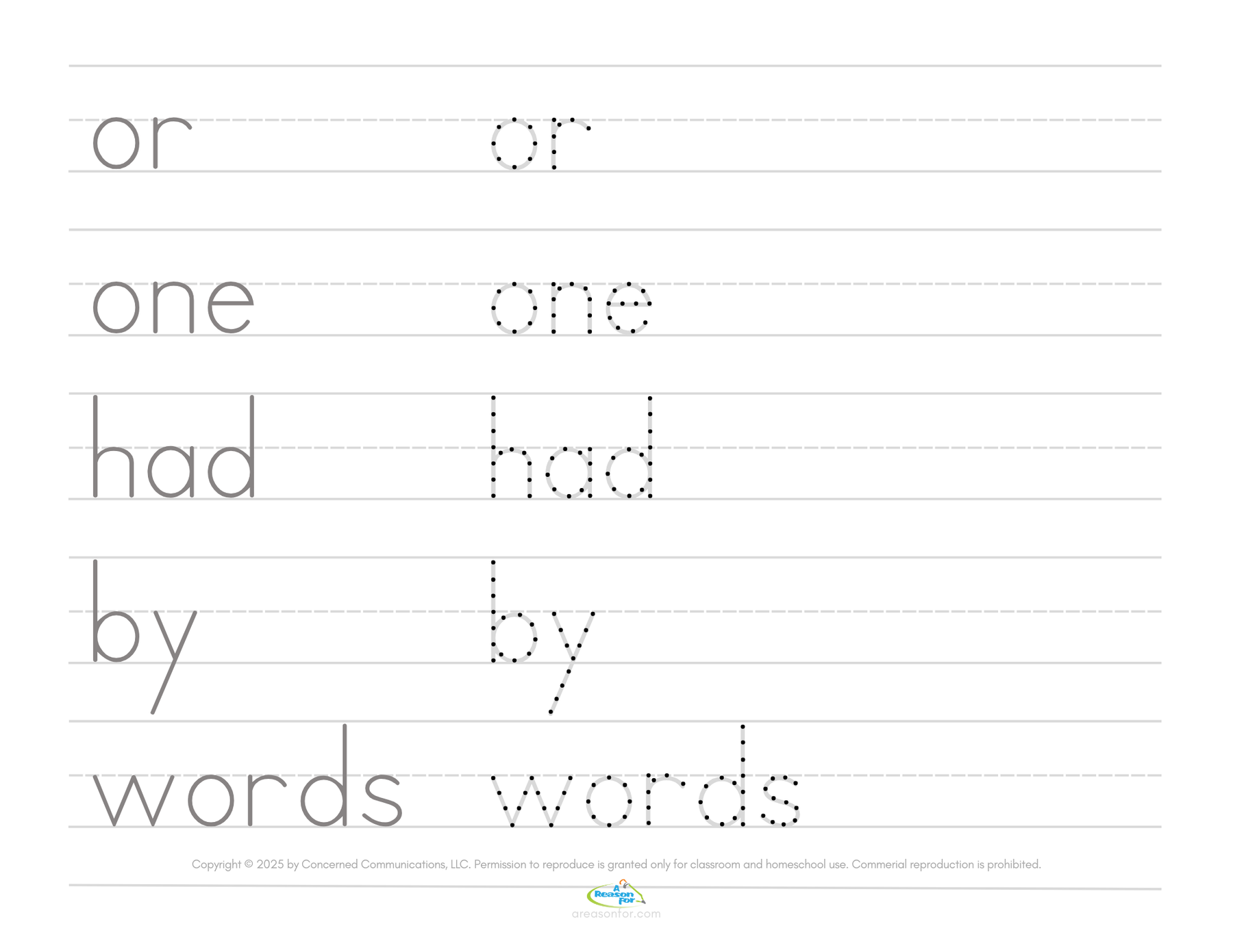 Handwriting Practice Sheets - Fry's First 100 Sight Words (Digital)