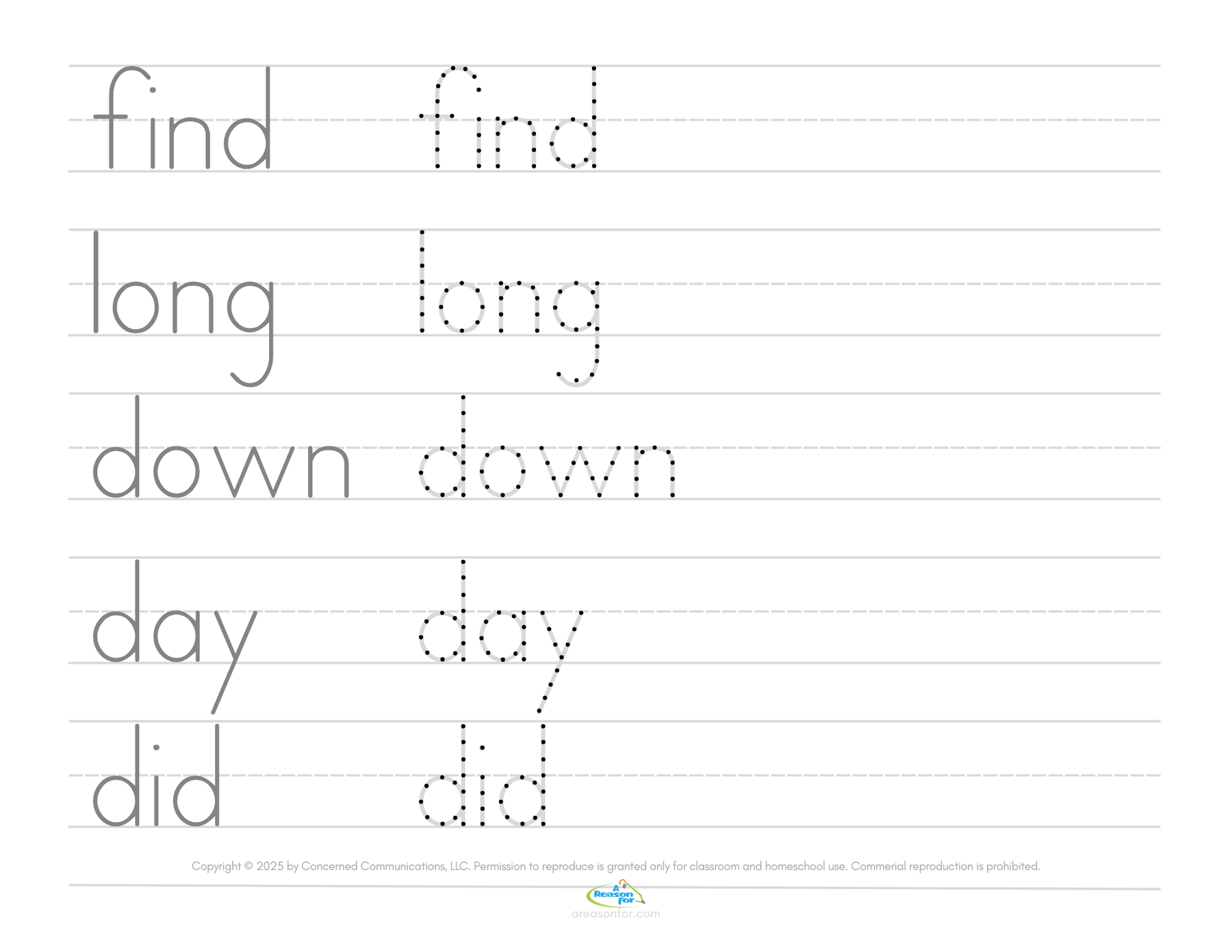 Handwriting Practice Sheets - Fry's First 100 Sight Words (Digital)